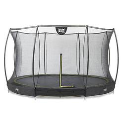 Foto van Exit silhouette ground ingegraven trampoline met veiligheidsnet - 427 cm - zwart