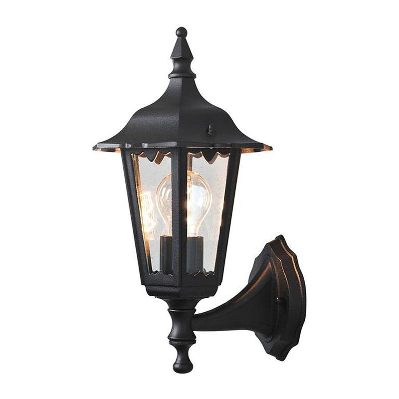 Foto van Konstsmide - buitenlamp firenze wand opw, e27, 60w, matzwart