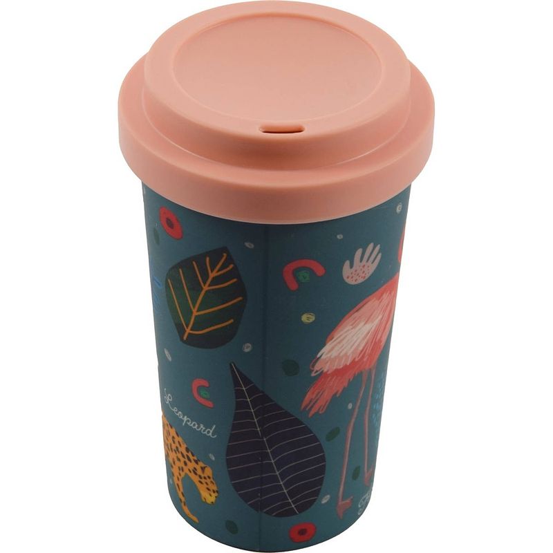 Foto van Travel mug - 400 ml koffiebeker to go - mok koffie of thee reisbeker, koffiebeker - coffee to go beker - cruising trav