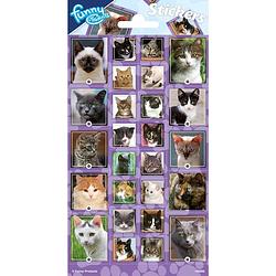 Foto van Funny products stickerset cats junior paars 26 stickers