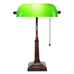 Foto van Clayre & eef groene bureaulamp groen 26*16*40 cm e27/max 1*40w 5ll-5685