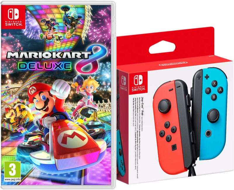 Foto van Mario kart 8 deluxe + joy-con set rood/blauw