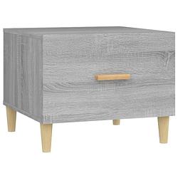 Foto van The living store salontafel - salontafel - 50 x 50 x 40 cm - grijs sonoma eiken