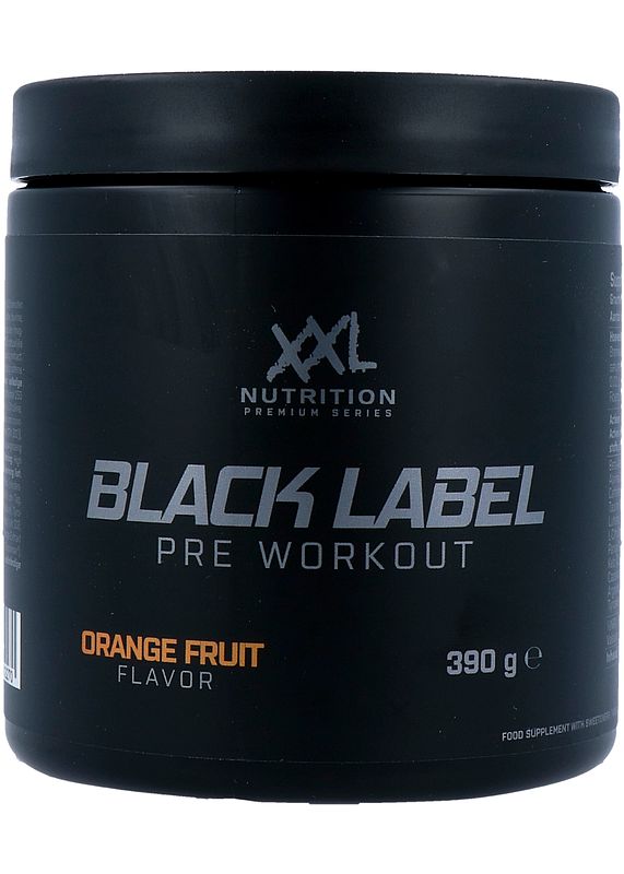 Foto van Xxl nutrition black label pre- workout - orange fruit