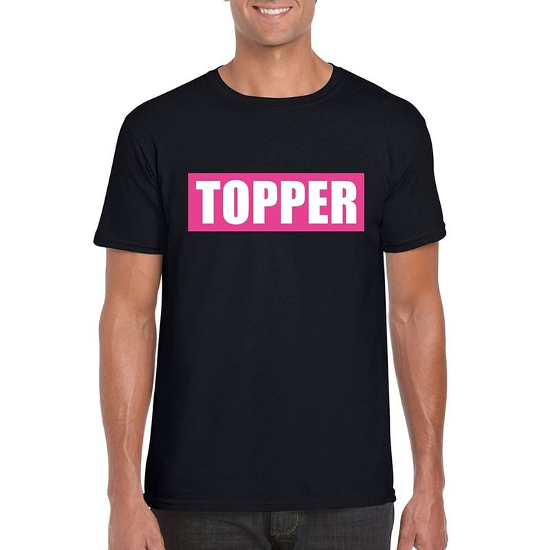 Foto van T-shirt topper zwart heren 2xl - feestshirts