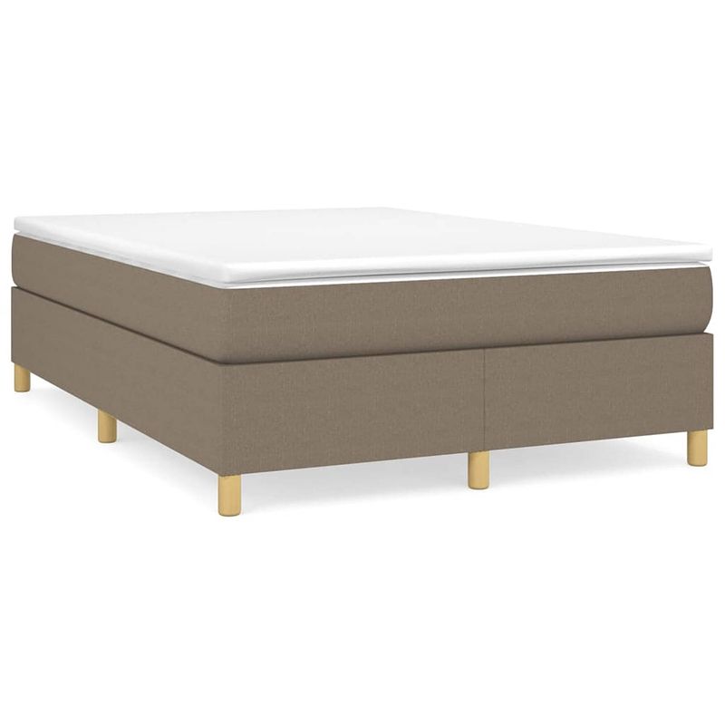 Foto van The living store boxspringframe - taupe - 203 x 140 x 35 cm - stof en multiplex - geschikt voor 140 x 200 cm matras -