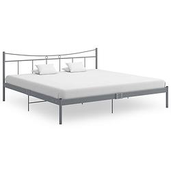 Foto van Vidaxl bedframe metaal grijs 200x200 cm