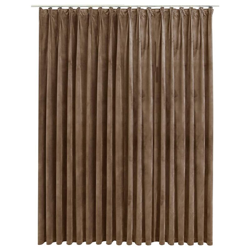 Foto van The living store gordijn fluweel beige 290x245 cm - privacy en lichtblokkering