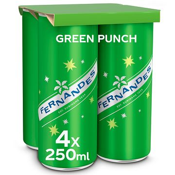Foto van Fernandes green punch sparkling lemonade 4 x 250ml bij jumbo