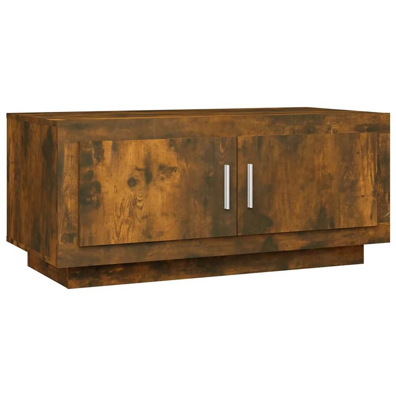 Foto van The living store salontafel - gerookt eiken - 102 x 50 x 45 cm - bewerkt hout