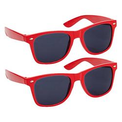 Foto van Hippe party zonnebril rood 2 stuks - verkleedbrillen