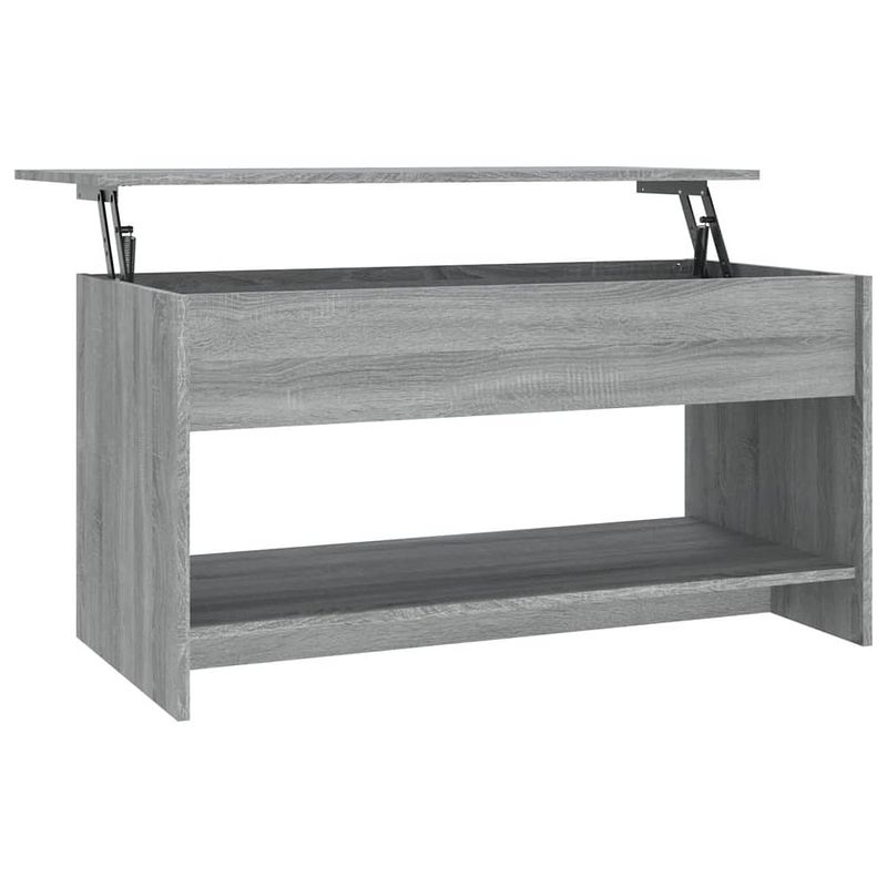 Foto van The living store salon salontafel - 102 x 50 x 52.5 cm - grijs sonoma eiken