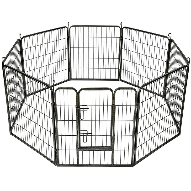 Foto van Tectake - 8-hoekige puppyren hondenren puppykennel 80 cm hoog ø 210 cm 401717