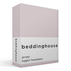 Foto van Beddinghouse jersey topper hoeslaken - 100% gebreide jersey katoen - lits-jumeaux (180x200/220 cm) - soft pink