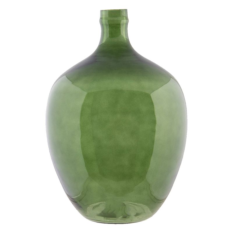 Foto van Clayre & eef vaas ø 39*36 cm groen glas glazen vaas decoratie vaas