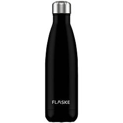 Foto van Flaske - bottle - 500ml/zwart/dubbelwandig roestvrij staal/0