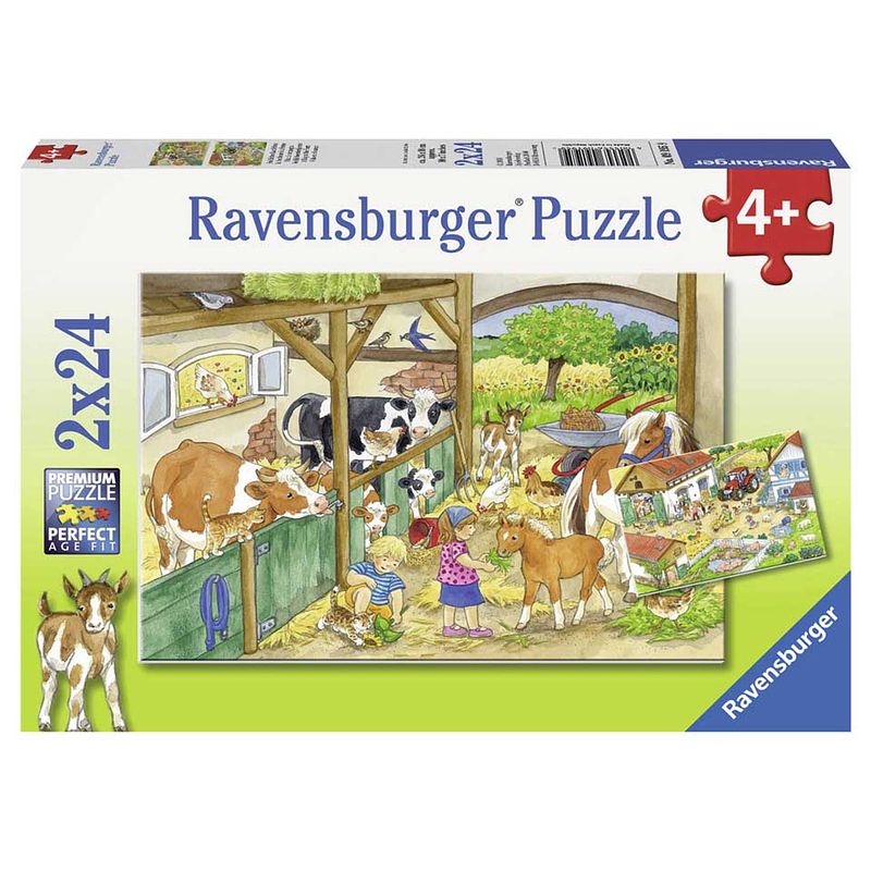 Foto van Ravensburger puzzel vrolijk boerderijleven - 2 x 24 stukjes