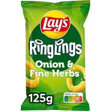 Foto van Lay'ss ringlings ui chips 125g bij jumbo