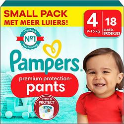 Foto van Pampers - premium protection pants - maat 4 - small pack - 18 stuks - 9/15 kg