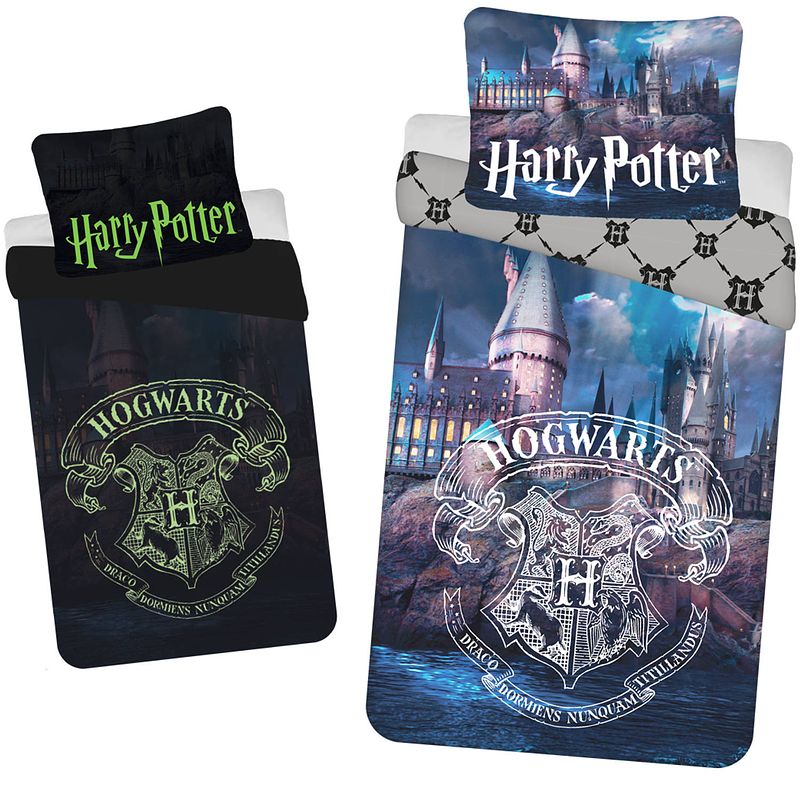 Foto van Harry potter dekbedovertrek glow in the dark - eenpersoons - 140 x 200 cm - katoen