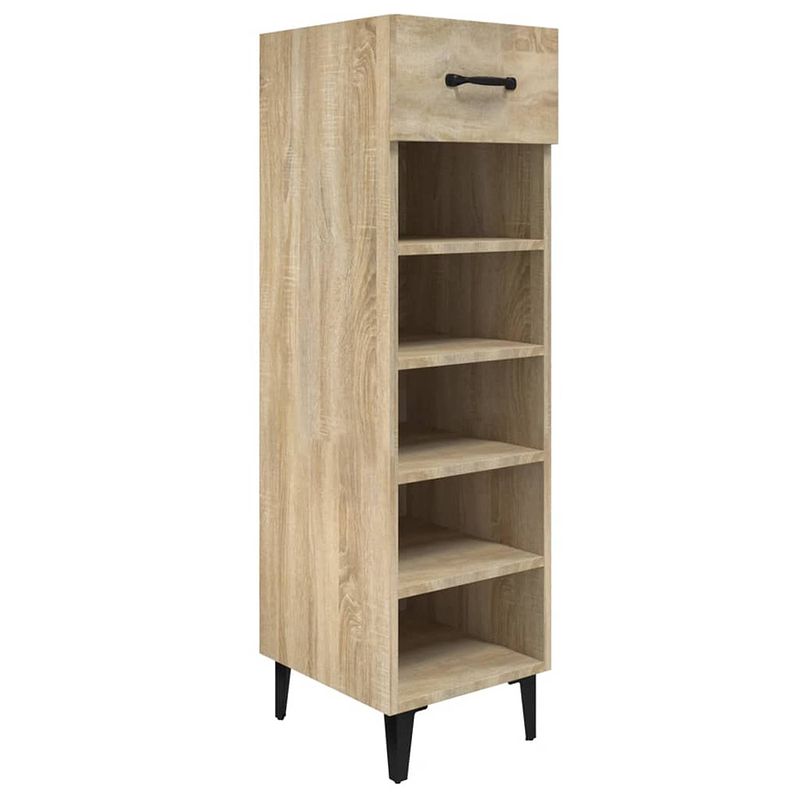 Foto van The living store schoenenkast sonoma eiken - 30x35x105 cm - ruimtebesparend