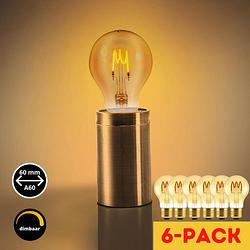 Foto van Proventa led filament lamp e27 - ‚åä 60 mm - dimbaar - warm wit - 6 pack vintage lampen