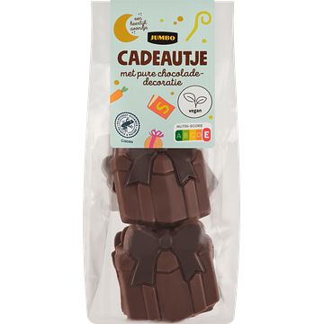 Foto van Jumbo cadeautje met melk en puur chocolade vegan 120g