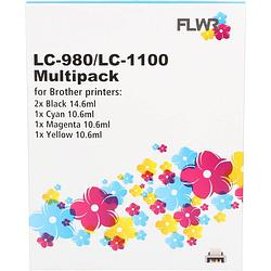 Foto van Huismerk brother lc-980 / lc-1100 multipack zwart en kleur cartridge