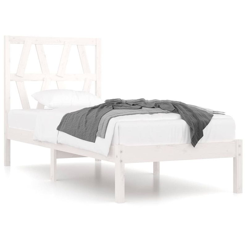 Foto van The living store klassiek houten bedframe - 205.5 x 95.5 x 31 cm - massief grenenhout