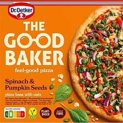 Foto van Dr. oetker the good baker pizza spinach vegan 350g bij jumbo