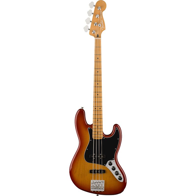 Foto van Fender player plus jazz bass mn sienna sunburst elektrische basgitaar met gigbag