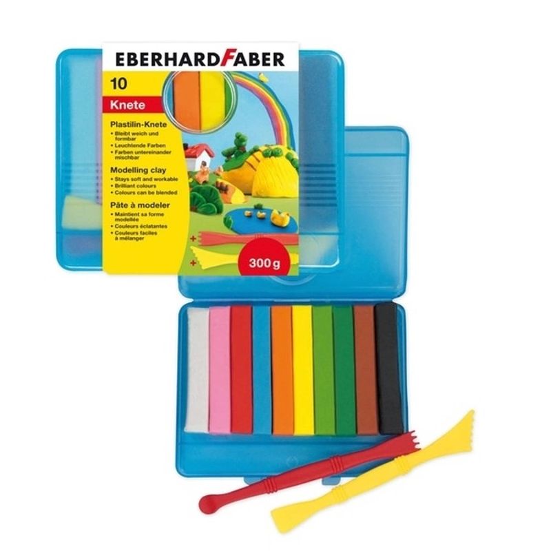 Foto van Boetseerklei eberhard faber 10 kleuren in bewaardoos