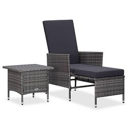 Foto van Vidaxl 2-delige loungeset met kussens poly rattan grijs