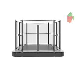 Foto van Trampoline akrobat orbit flat 335x244 (11x8ft) antraciet inclusief veiligheidsnet