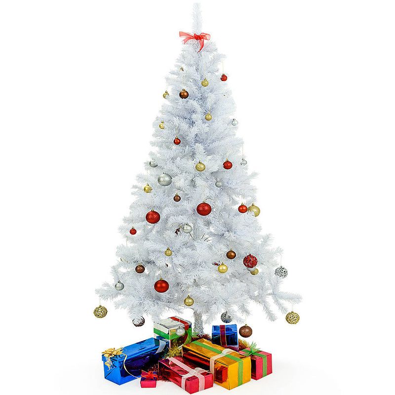 Foto van Kerstboom, kunstboom, kerst, 180 cm, wit