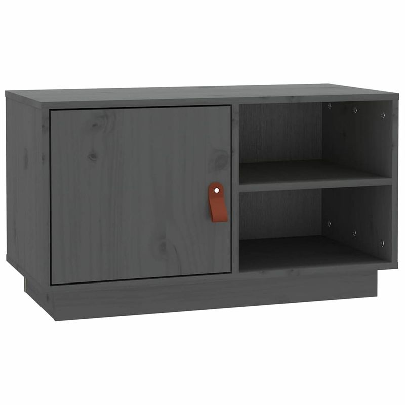 Foto van Vidaxl tv-meubel 70x34x40 cm massief grenenhout grijs