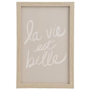 Foto van Poster la vie est belle - mdf/glas - 30x20 cm - leen bakker