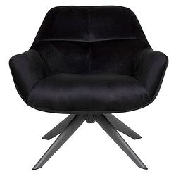 Foto van Giga meubel fauteuil velvet - zwart - fauteuil shannon