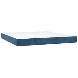 Foto van Vidaxl pocketveringmatras 180x200x20 cm fluweel donkerblauw