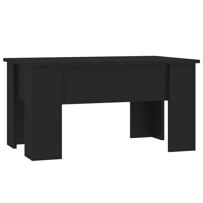 Foto van The living store salontafel - lift-top - opbergoplossing - eenvoudig te reinigen - veelzijdige tafel - zwart - 79 x 49