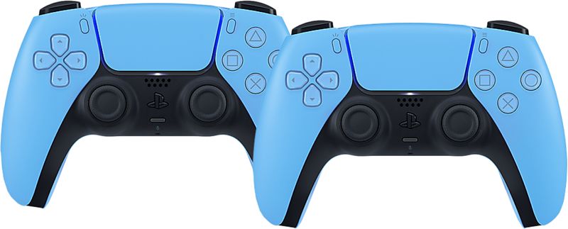Foto van Sony playstation 5 dualsense draadloze controller starlight blue duo pack