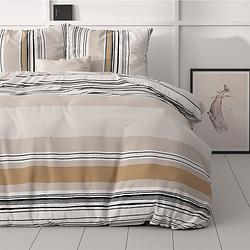 Foto van Dekbedovertrek yosi dekbedovertrek - lits-jumeaux (240x220 cm) - wit & zand & beige polyester-katoen - dessin: - sleeptime elegance -