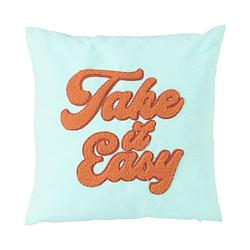 Foto van Kussen take it easy - blauw - 45x45 cm