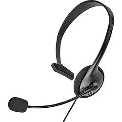 Foto van Renkforce on ear headset kabel telefoon mono zwart volumeregeling, microfoon uitschakelbaar (mute)