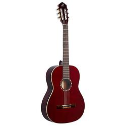 Foto van Ortega r131sn-wr family series pro full-size guitar wine red klassieke gitaar met gigbag