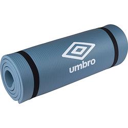 Foto van Umbro yoga mat - 190 x 58 x 1 cm - met transport band - extra soft en 1 cm dik - anti-slip fitness mat - blauw