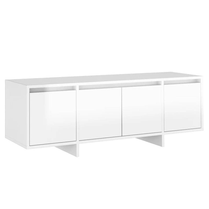 Foto van The living store tv-meubel - wit hoogglans - 120 x 30 x 40.5 cm - 4 deuren