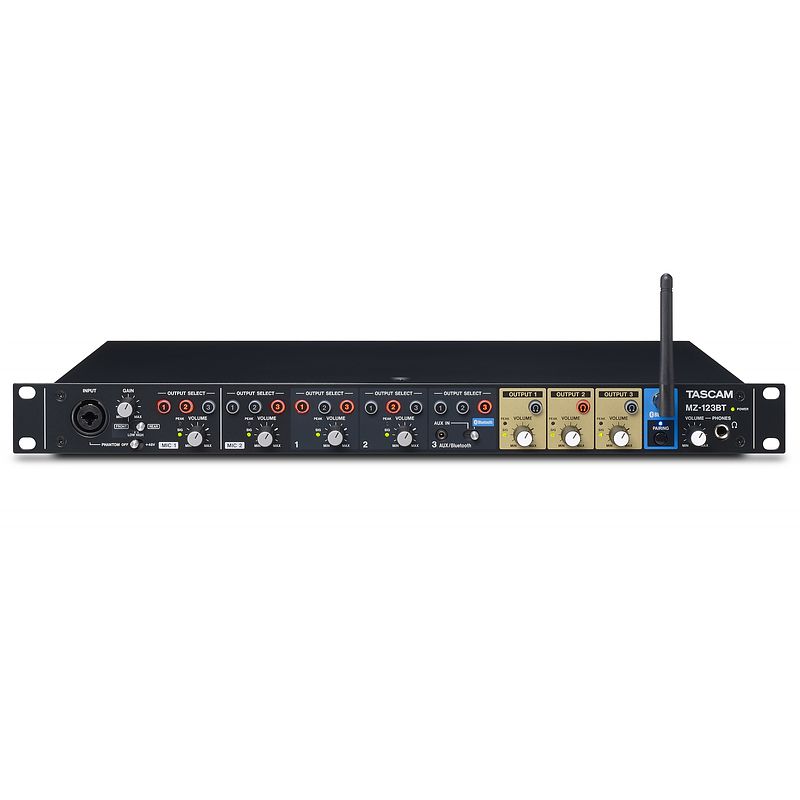 Foto van Tascam mz-123bt 3 kanaals zonemixer met bluetooth