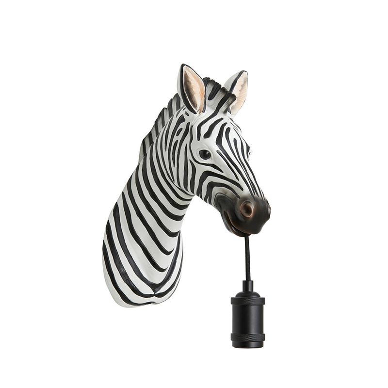 Foto van Light & living - wandlamp zebra - 34.5x16x24.5cm - zwart