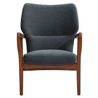 Foto van Fauteuil kacy - velvet - groen - leen bakker